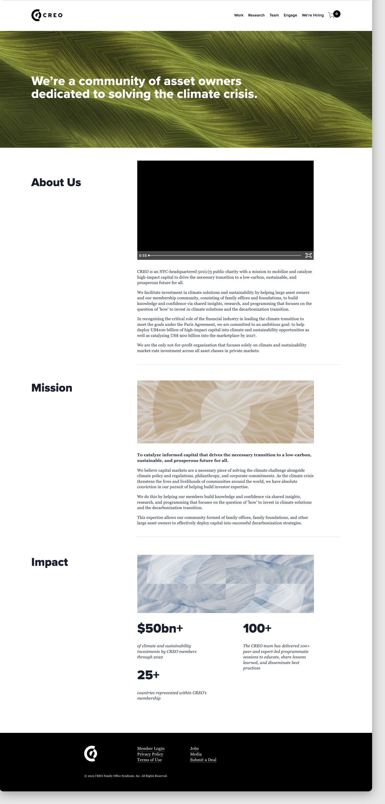 CREO website before